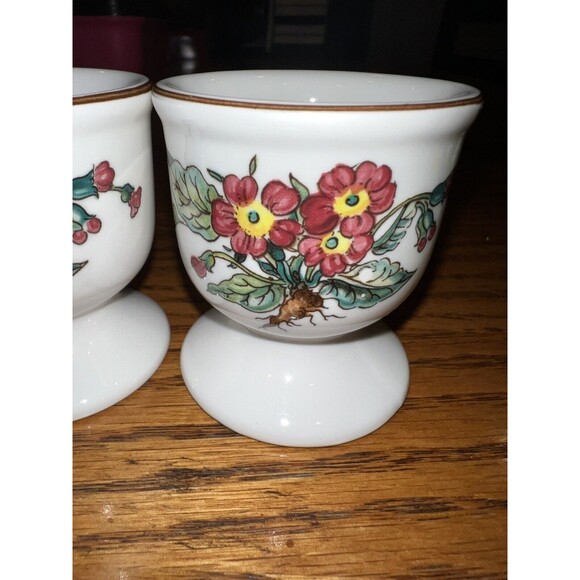 Villeroy & Boch Botanica Egg Cupon Footed Bottom 748964 Lot Of 2 Retired - Picture 3 of 7
